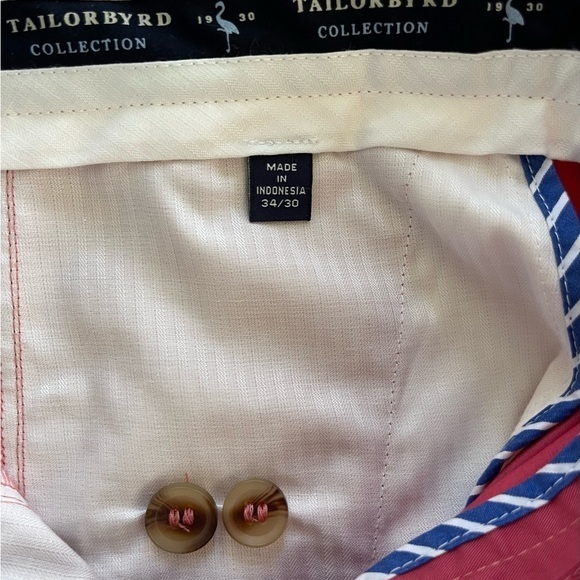 Tailorbyrd Collection Nantucket Red Chinos, Size 34 - Picture 4 of 5